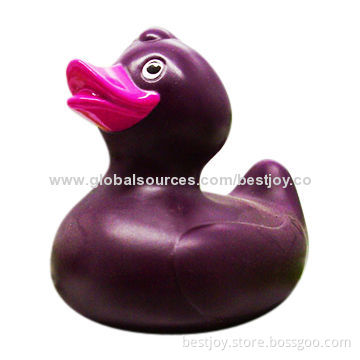 Purple Color Rubber Bath Duck Toy, Made of PVC, RoHS Mark, for Children